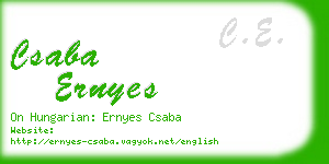 csaba ernyes business card